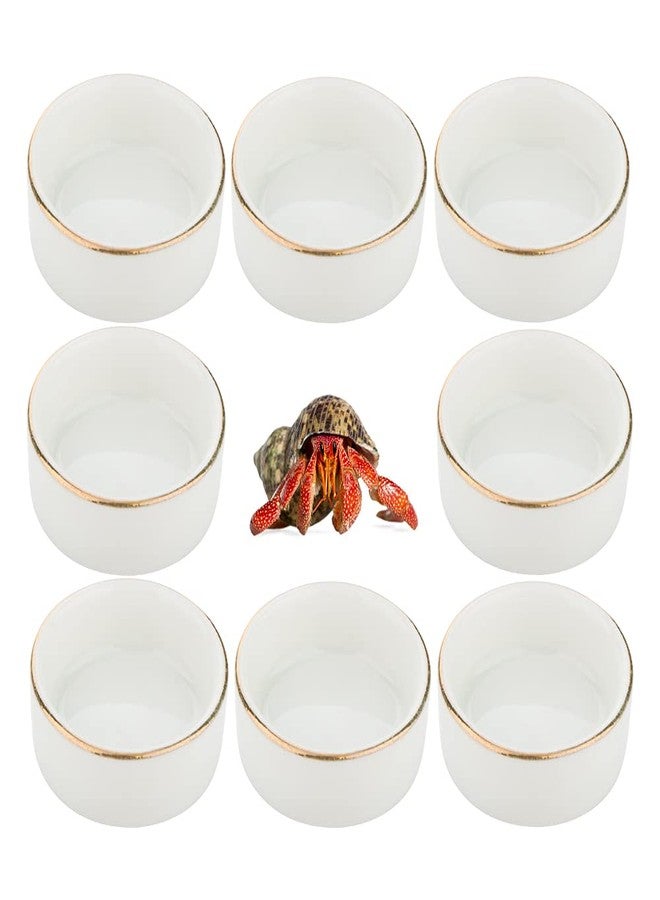 DQITJ 8 Pcs Hermit Crab Ceramic Water Bowl, Tarantula Mini Food Dish for Hermit Crab Tarantula Spider Millipede Tiny Bugs - Image 1